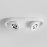 Modern Rectangular LED Ceiling Light with Dual Adjustable Spotlights for Kitchen Hallway and Porch