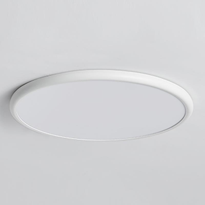 Modern 16 Inch LED Geometric Circle Flush Mount Ceiling Light in Black and White Finish