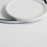 Modern Round Geometric LED Flush Mount Ceiling Light in Black for Dining Room and Kitchen