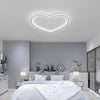Modern Heart Shaped LED Flush Mount Ceiling Light in Black Finish for Bedroom Nursery and Kids Room