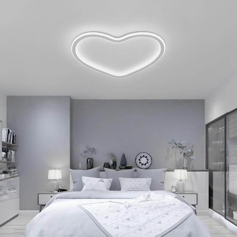 Modern Heart Shaped LED Flush Mount Ceiling Light in Black Finish for Bedroom Nursery and Kids Room
