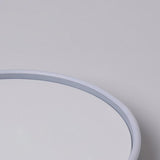 Modern Gray Halo LED Flush Mount Ceiling Light Dimmable Circular Fixture for Living Room and Bedroom