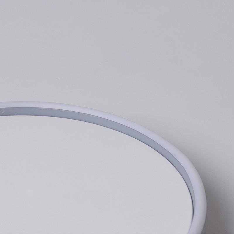 Modern Gray Halo LED Flush Mount Ceiling Light Dimmable Circular Fixture for Living Room and Bedroom
