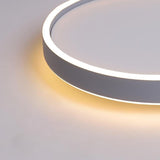 Modern Gray Halo LED Flush Mount Ceiling Light Dimmable Circular Fixture for Living Room and Bedroom