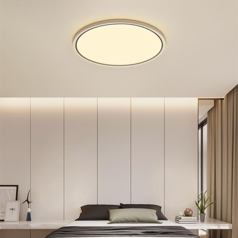 Modern White Round LED Flush Mount Ceiling Light for Bedroom and Living Room