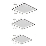 Modern Square LED Flush Mount Ceiling Light Dimmable Black Geometric Lamp for Bedroom and Living Room