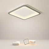 Modern Square LED Flush Mount Ceiling Light in Dark Gray for Kitchen and Dining Room