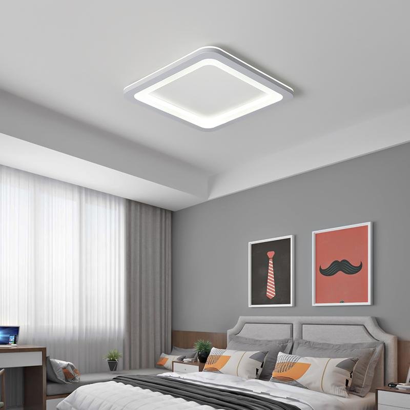 Modern Square LED Flush Mount Ceiling Light in Dark Gray for Kitchen and Dining Room