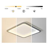 Modern Square LED Flush Mount Ceiling Light in Dark Gray for Kitchen and Dining Room
