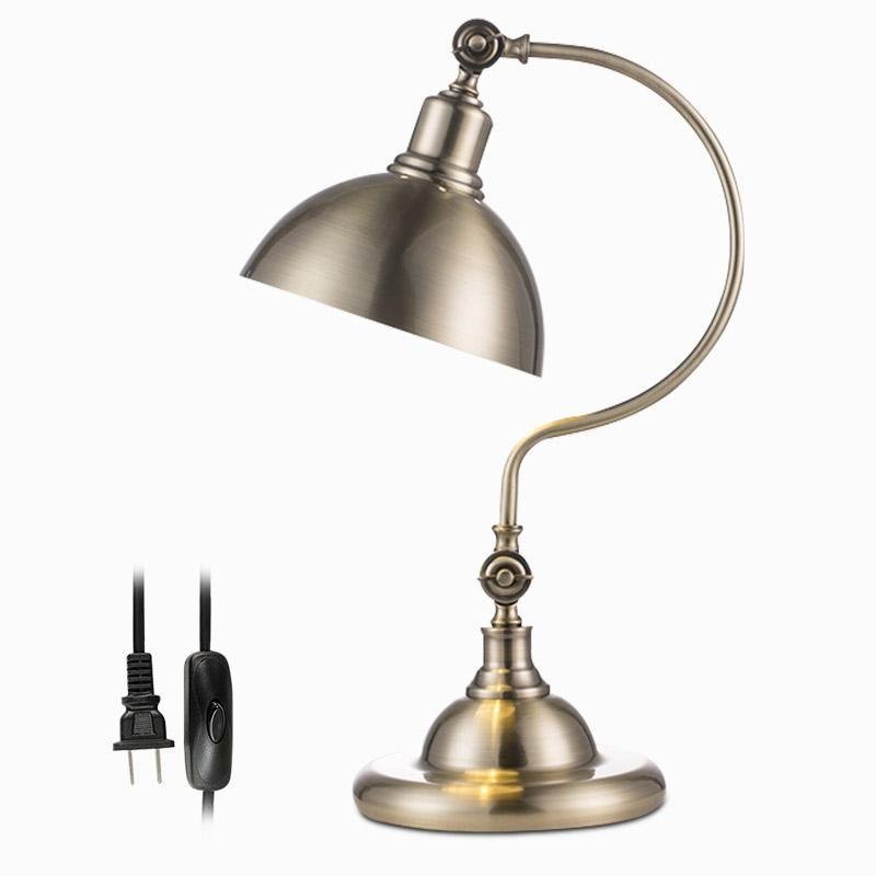 Bronze Antique Metallic LED Desk Lamp with Adjustable Gooseneck for Office and Task Lighting