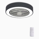 Compact Round Flush Mount Bladeless Ceiling Fan with LED Lights and Five Speed Remote