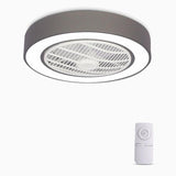 Compact Round Flush Mount Bladeless Ceiling Fan with LED Lights and Five Speed Remote