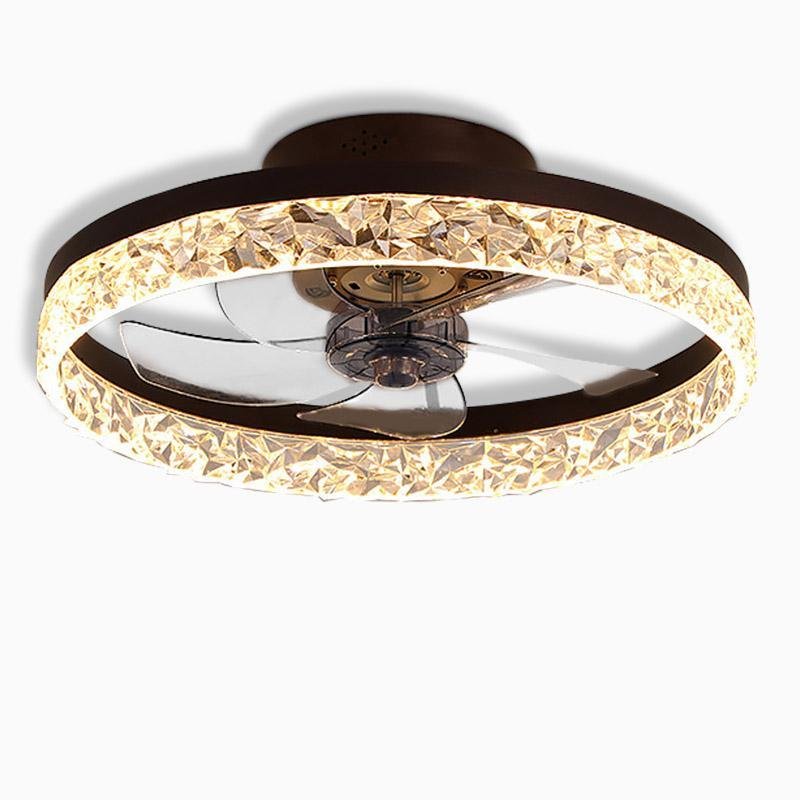 20 Inch Rustic Gold Flush Mount Ceiling Fan with 5 Blades and Remote Control