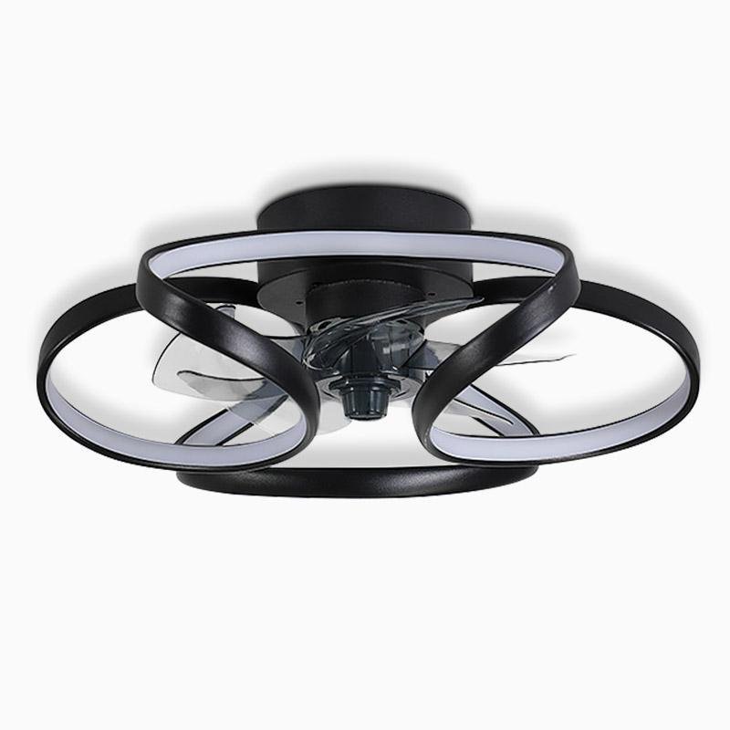 Modern Flower Design LED Flush Mount Ceiling Fan with Remote Control and 3 Speed Settings