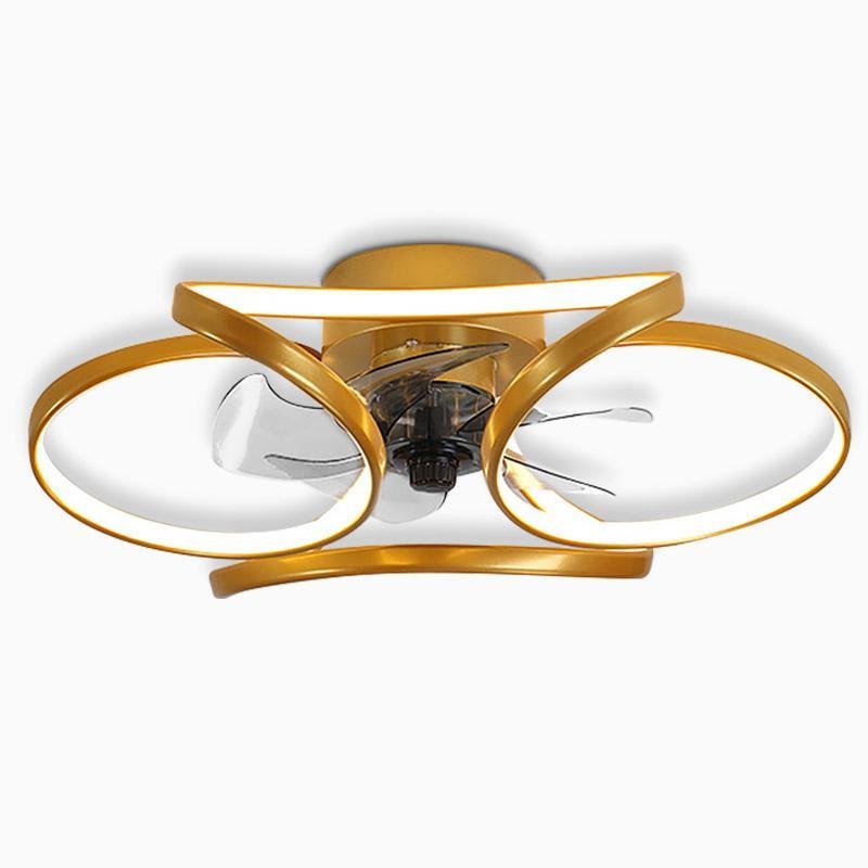 Modern Flower Design LED Flush Mount Ceiling Fan with Remote Control and 3 Speed Settings