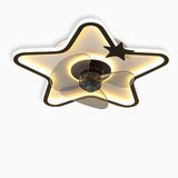 Modern Star Shaped Flush Mount Kids Ceiling Fan with LED Lighting and Remote Control