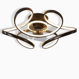 18 Inch Flower Shaped Modern Flush Mount Ceiling Fan with Light and Remote Control