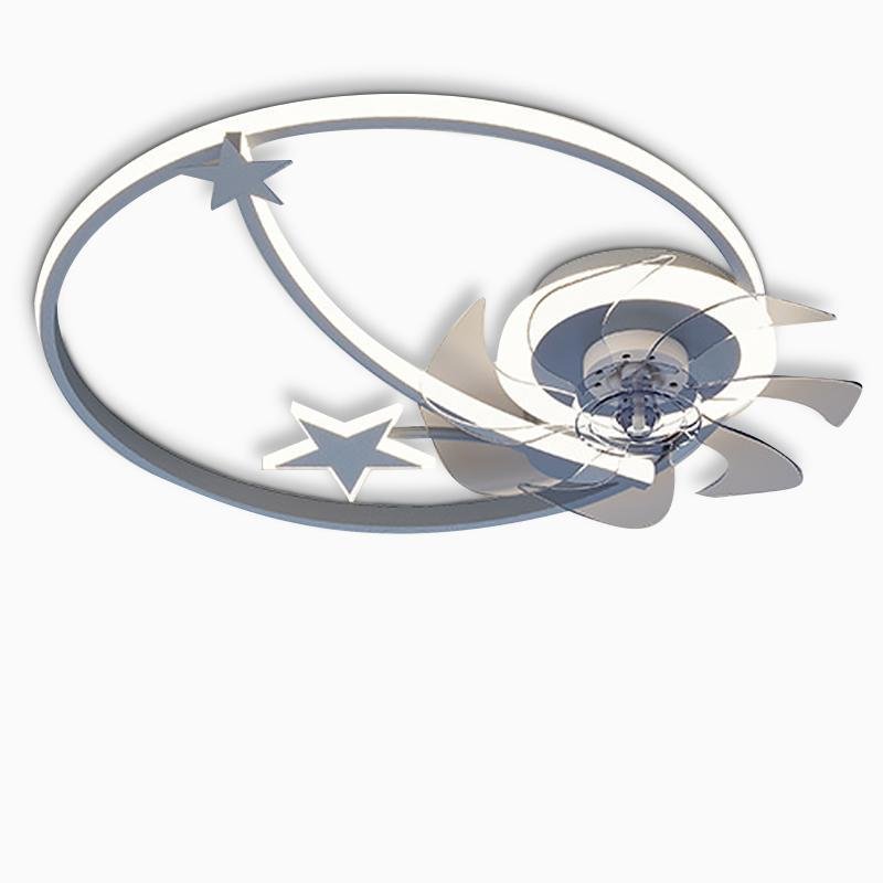 Modern Star Shaped Flush Mount Ceiling Fan with Lights and Remote Control for Kids Nursery
