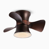 23 Inch Flush Mount Helicopter Ceiling Fan with LED Light and 6 Speeds for Kids Room