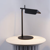 Sleek Aluminum Minimalist LED Table Lamp with Adjustable Pivoting Hood