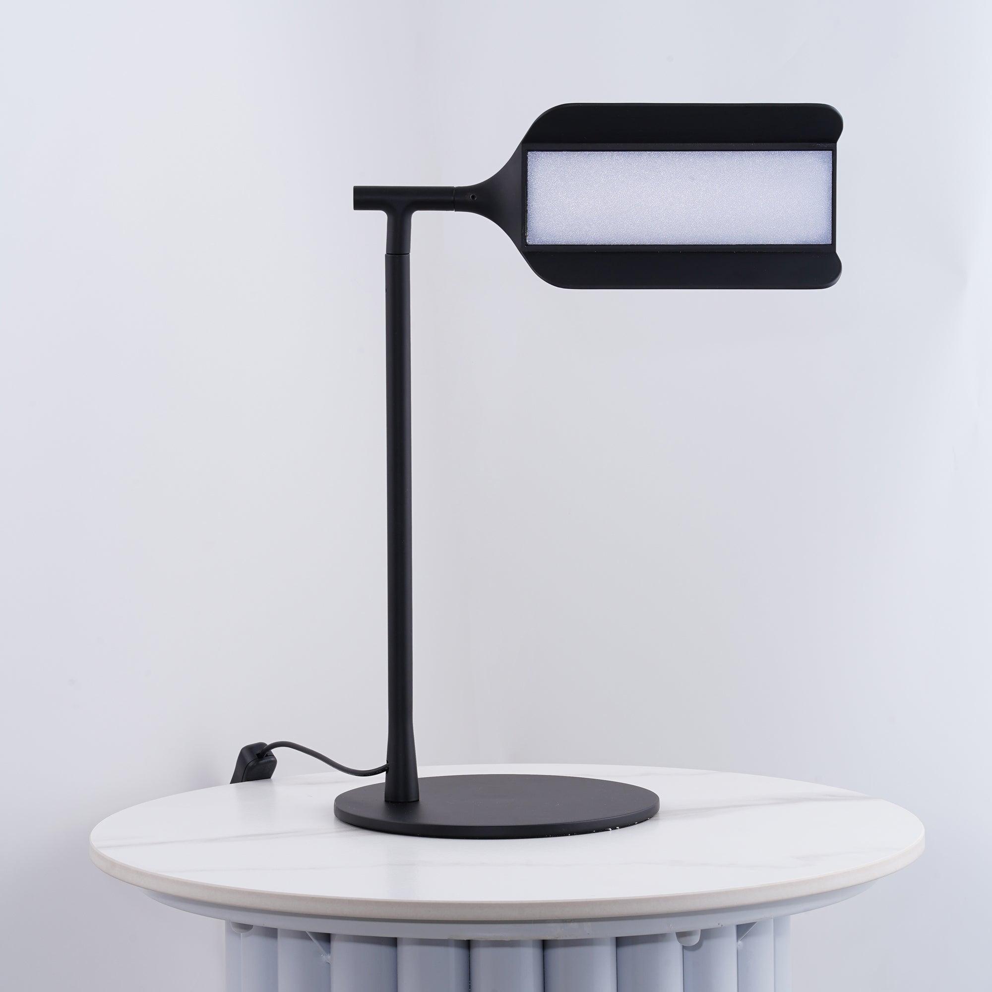 Sleek Aluminum Minimalist LED Table Lamp with Adjustable Pivoting Hood