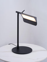 Sleek Aluminum Minimalist LED Table Lamp with Adjustable Pivoting Hood