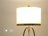Modern Copper Metal Table Lamp with White Linen Shade for Bedroom and Office