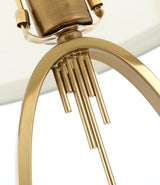 Modern Copper Metal Table Lamp with White Linen Shade for Bedroom and Office