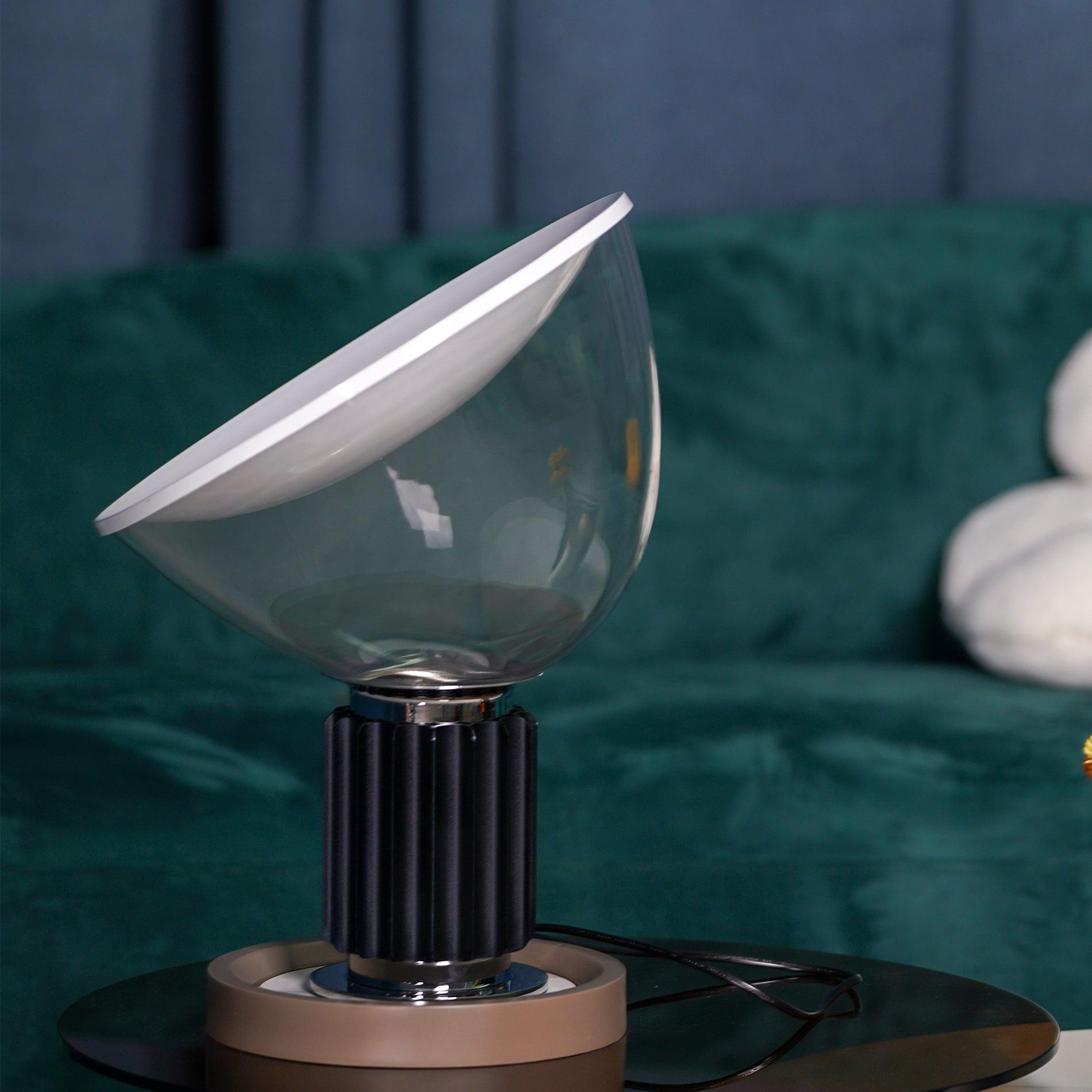 Radar Industrial Blown Glass Table Lamp with Adjustable Aluminum Reflector