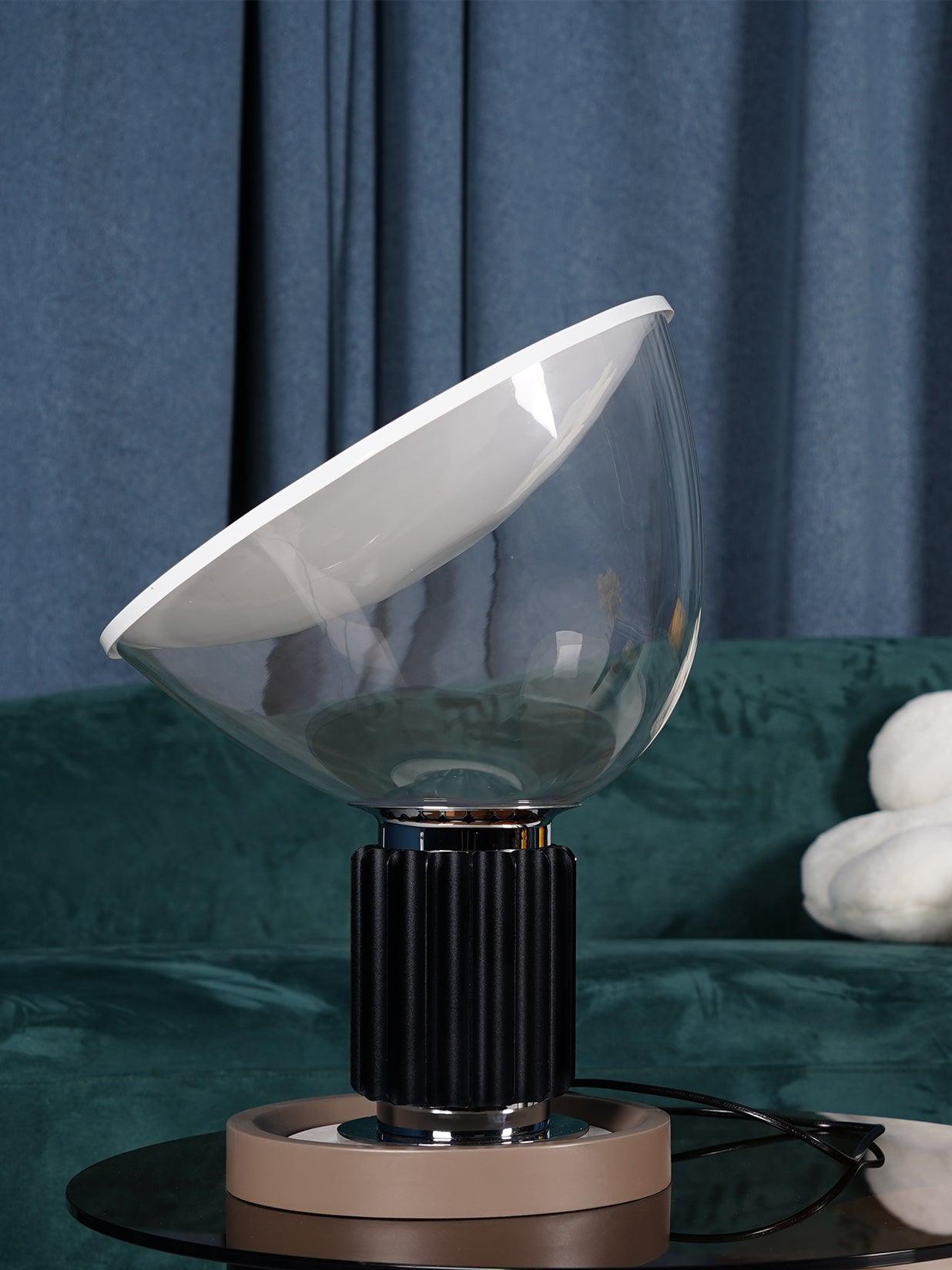 Radar Industrial Blown Glass Table Lamp with Adjustable Aluminum Reflector