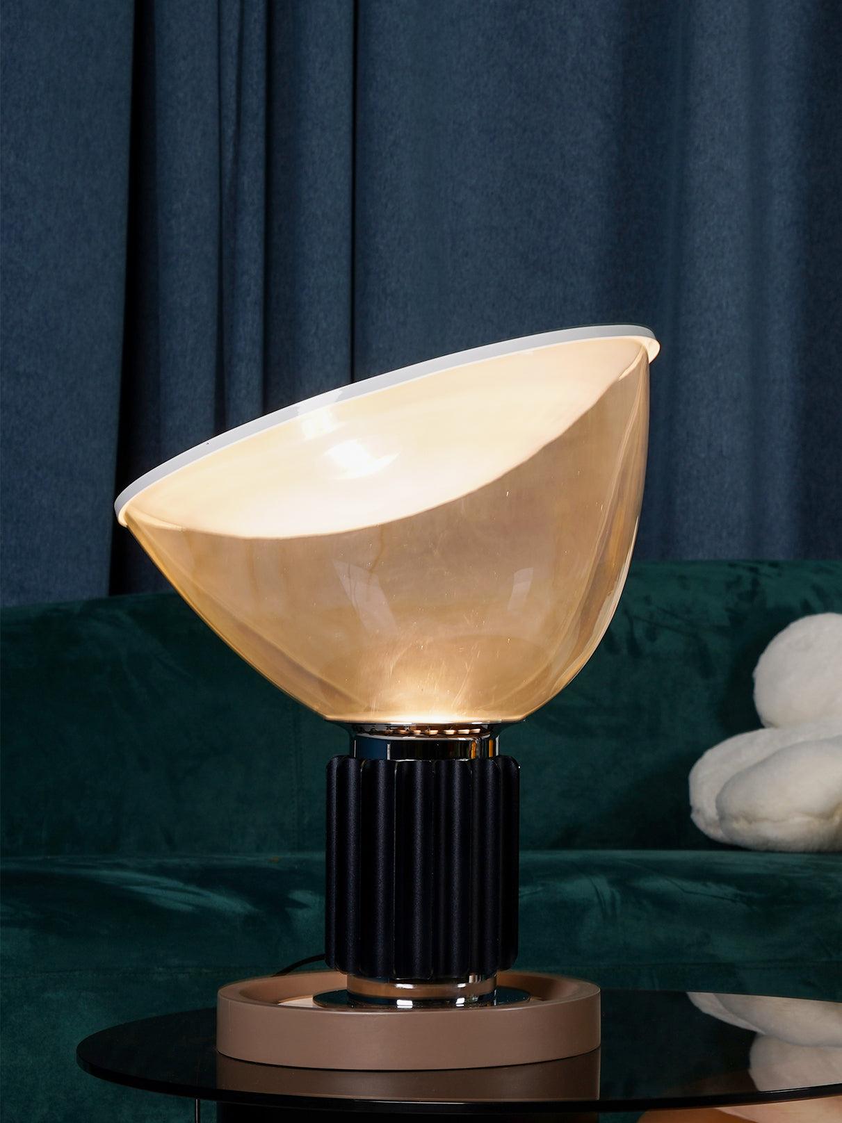 Radar Industrial Blown Glass Table Lamp with Adjustable Aluminum Reflector