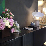 Radar Industrial Blown Glass Table Lamp with Adjustable Aluminum Reflector