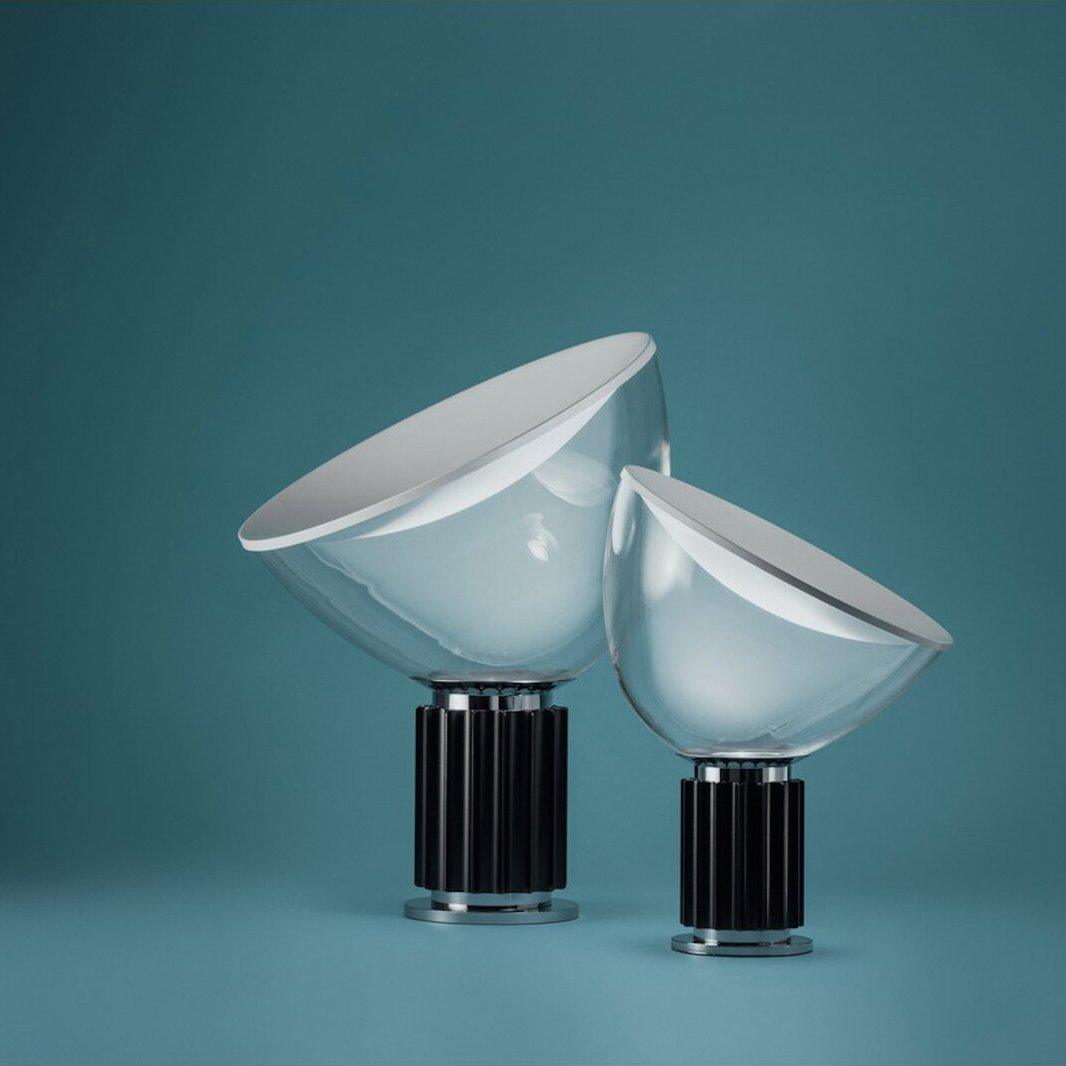 Radar Industrial Blown Glass Table Lamp with Adjustable Aluminum Reflector