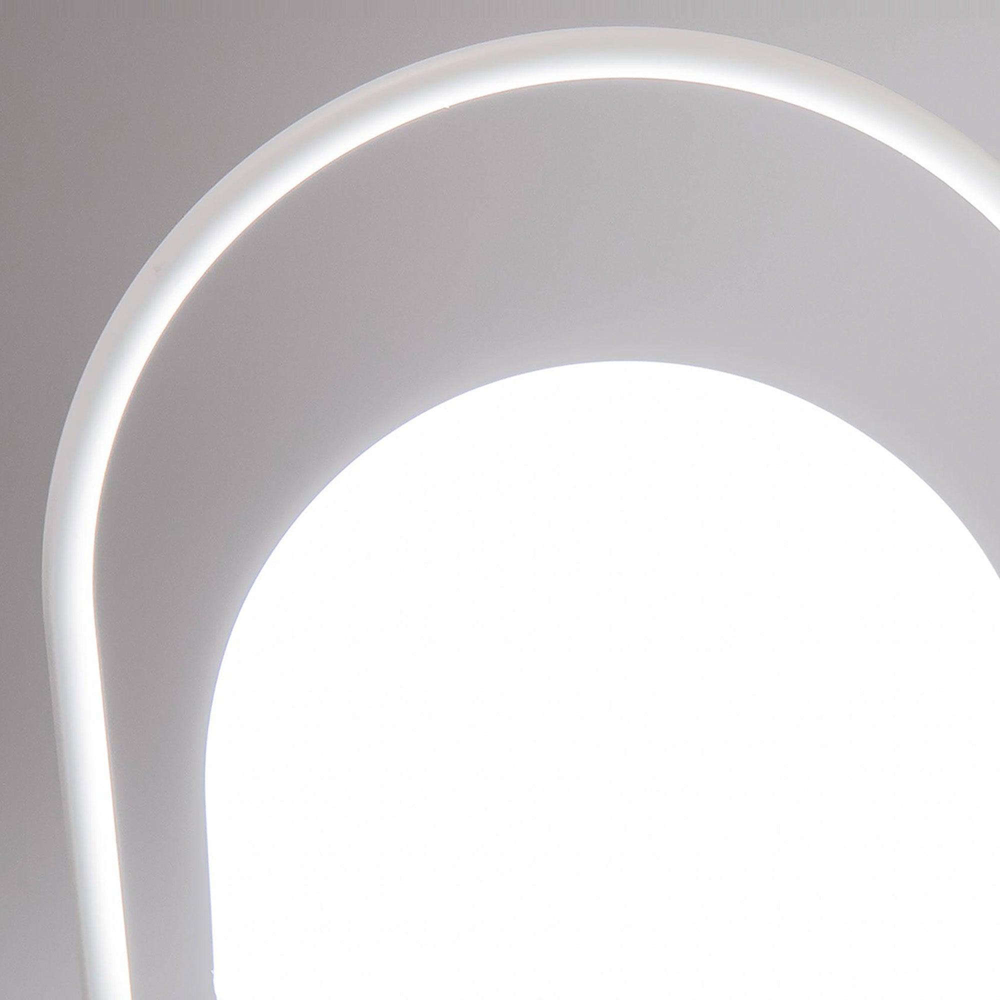 Portable LED Table Lamp with Glass Shade and Integrated Metal Handle for Indoor Use