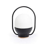 Portable LED Table Lamp with Glass Shade and Integrated Metal Handle for Indoor Use