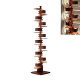 Modern Taliesin Style Stacked Wood Box Floor Lamp with Warm Ambient Uplight