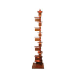 Modern Taliesin Style Stacked Wood Box Floor Lamp with Warm Ambient Uplight