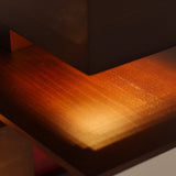 Modern Taliesin Style Stacked Wood Box Floor Lamp with Warm Ambient Uplight