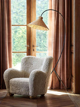 Tana Large Woven Rattan Floor Lamp Bell Shaped Standing Light for Modern Living Room