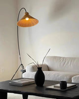 Tana Large Woven Rattan Floor Lamp Bell Shaped Standing Light for Modern Living Room