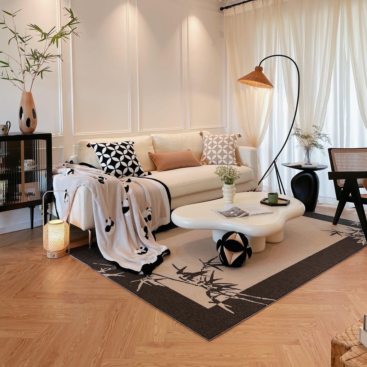 Tana Large Woven Rattan Floor Lamp Bell Shaped Standing Light for Modern Living Room