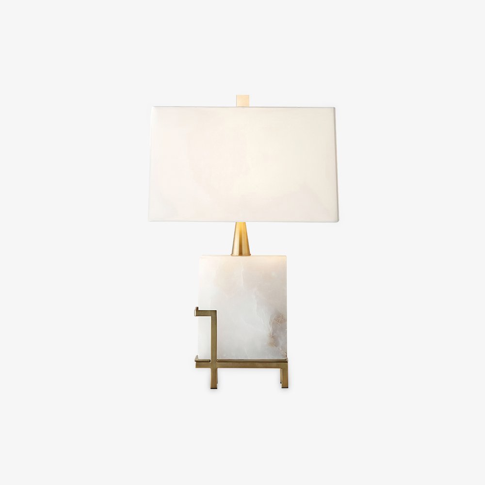 modern-brass-table-lamp-with-white-tapered-fabric-shade-and-natural-alabaster-base