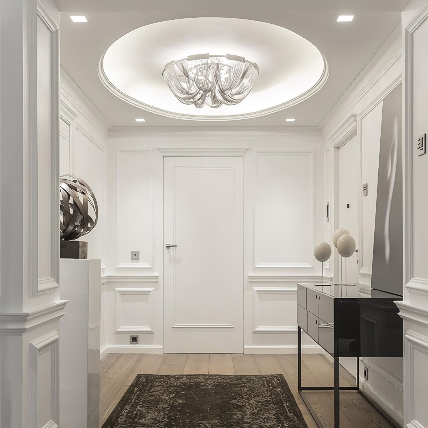 Luxury Contemporary Tassel Aluminum Chain Chandelier Modern Flush Mount Ceiling Light