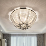 Luxury Contemporary Tassel Aluminum Chain Chandelier Modern Flush Mount Ceiling Light