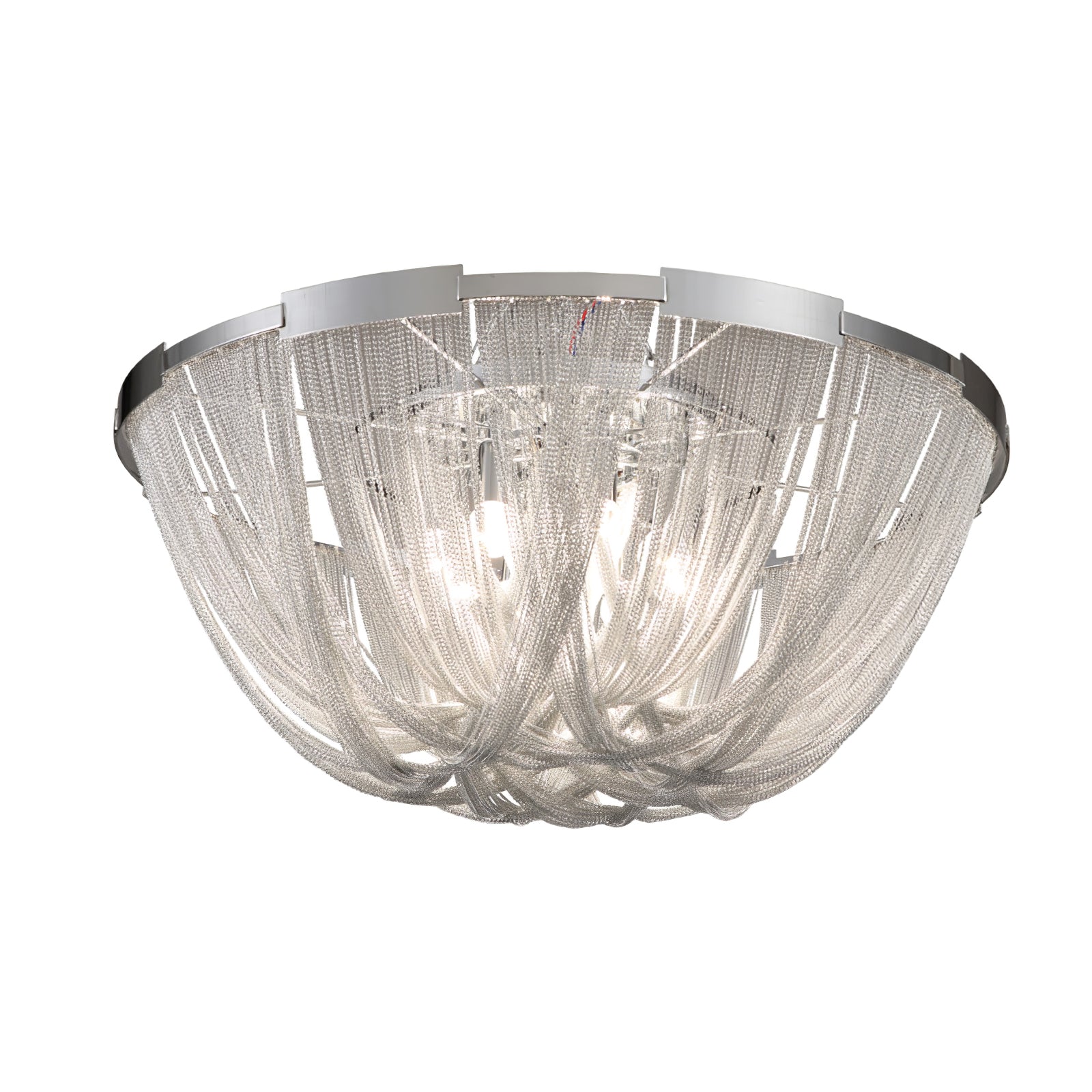 Luxury Contemporary Tassel Aluminum Chain Chandelier Modern Flush Mount Ceiling Light