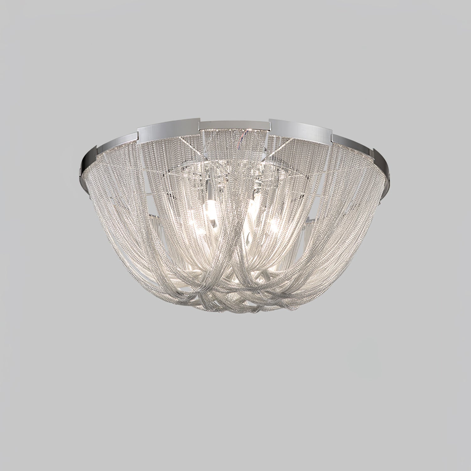 Luxury Contemporary Tassel Aluminum Chain Chandelier Modern Flush Mount Ceiling Light