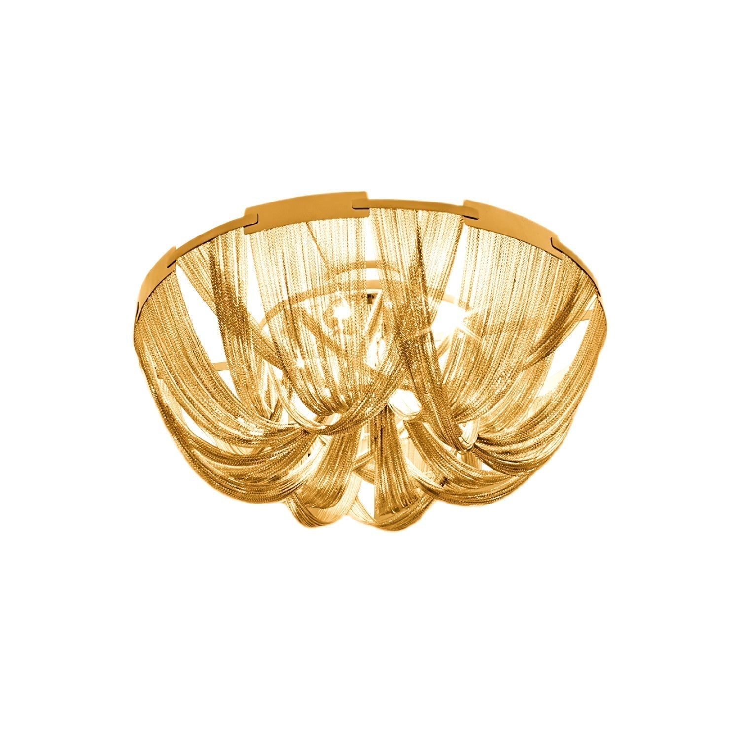 Luxury Contemporary Tassel Aluminum Chain Chandelier Modern Flush Mount Ceiling Light
