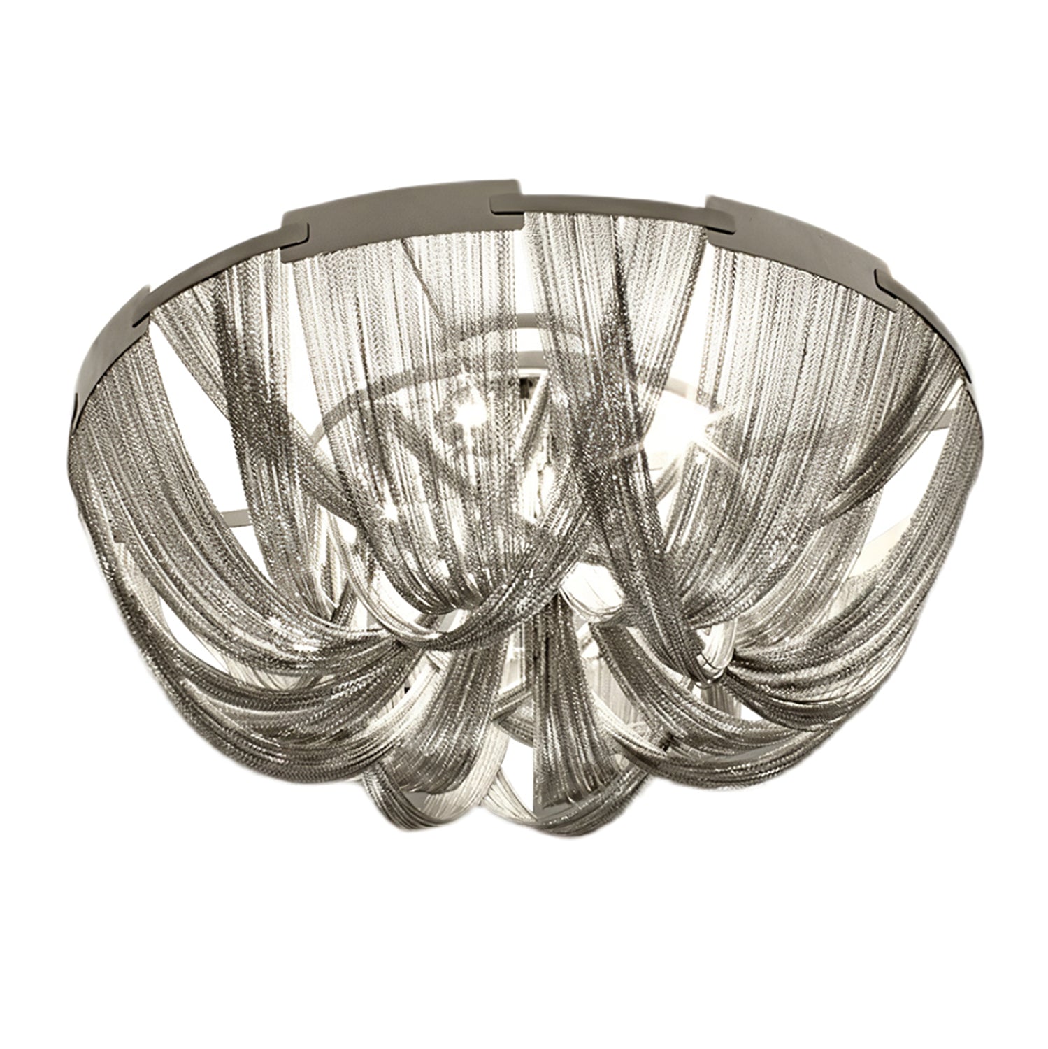 Luxury Contemporary Tassel Aluminum Chain Chandelier Modern Flush Mount Ceiling Light