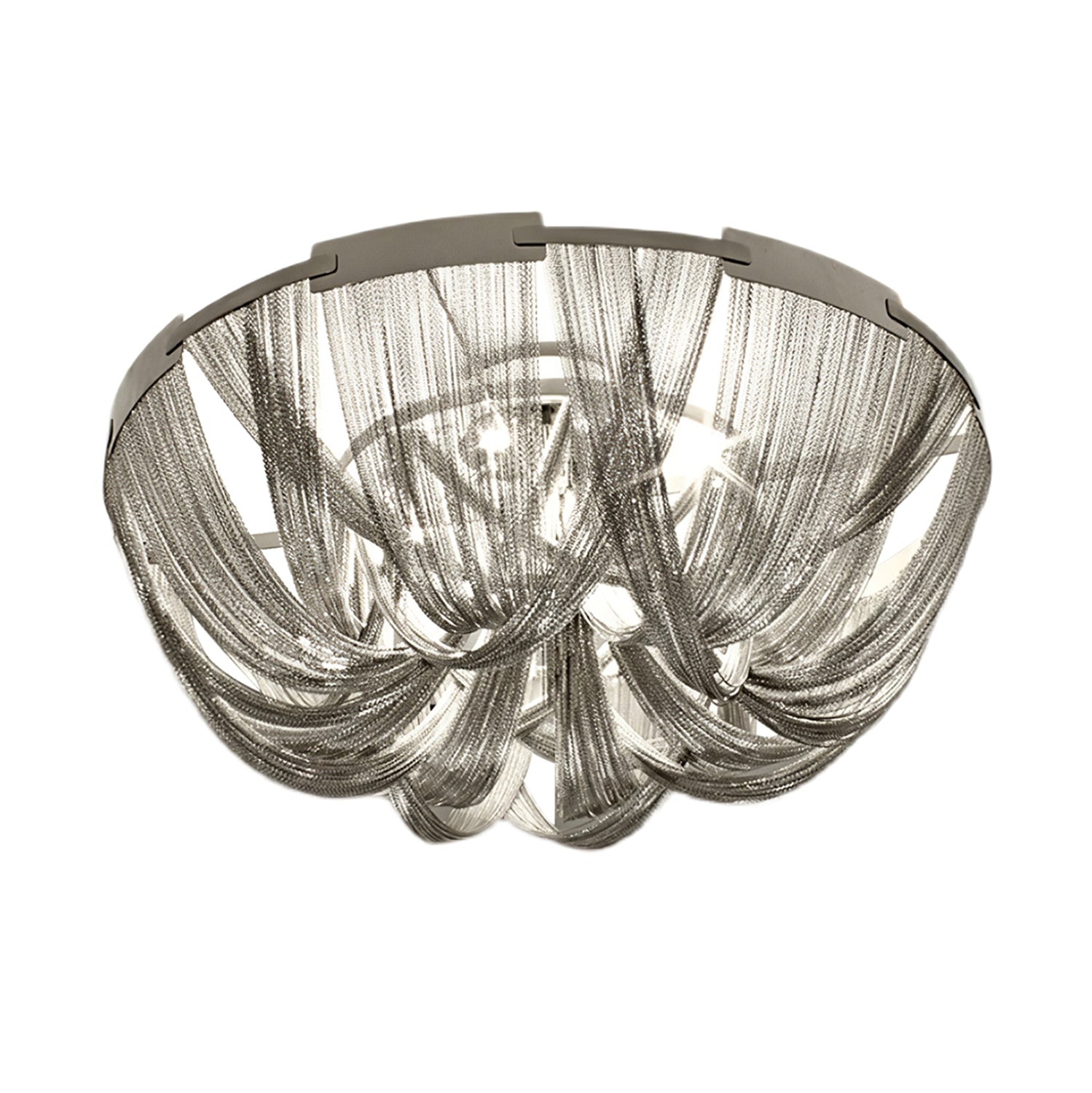 Luxury Contemporary Tassel Aluminum Chain Chandelier Modern Flush Mount Ceiling Light