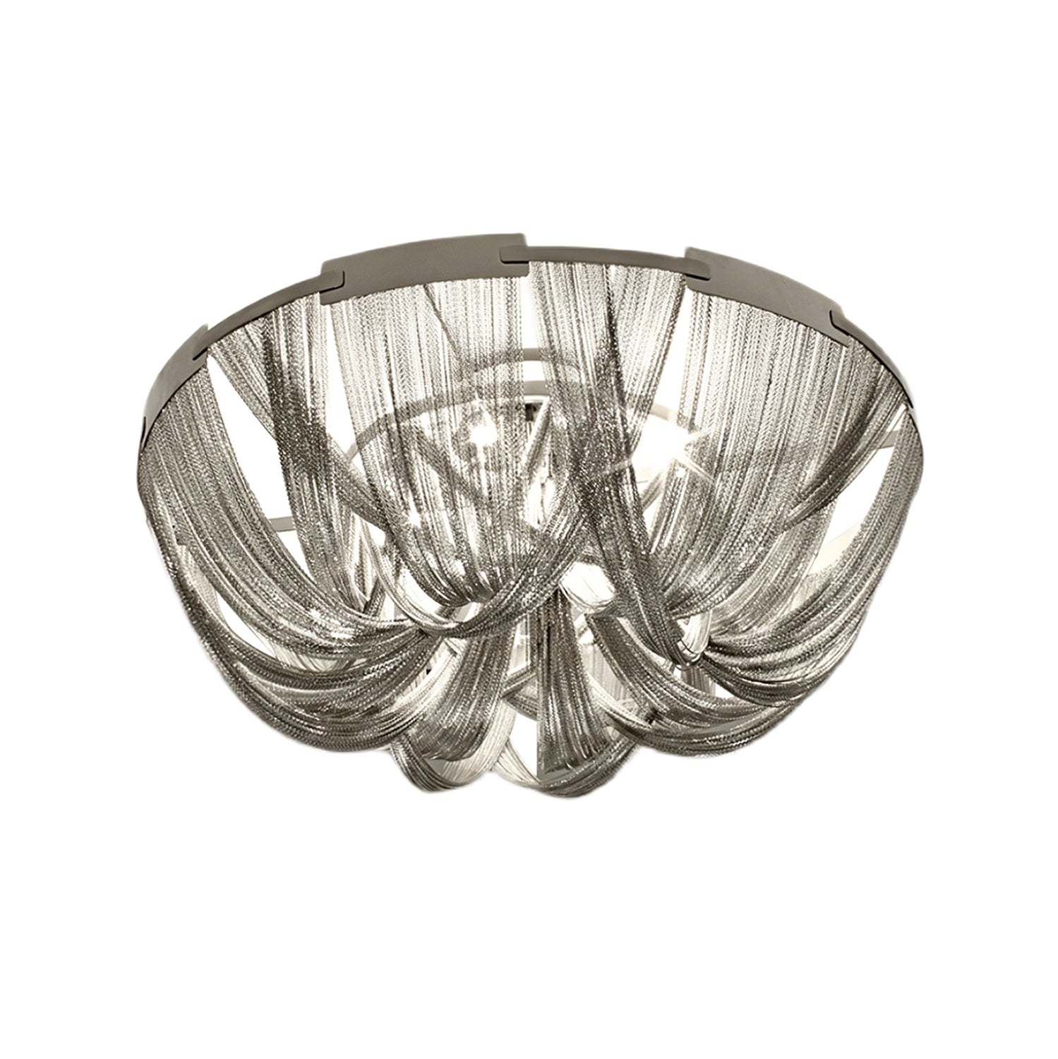 Luxury Contemporary Tassel Aluminum Chain Chandelier Modern Flush Mount Ceiling Light